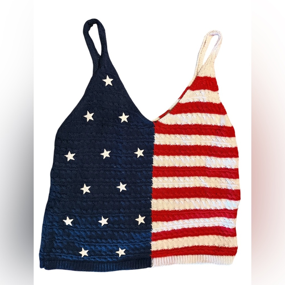 Mason and Madison - Patriotic Stars & Stripes Knit Tank Top - Red, White & Navy